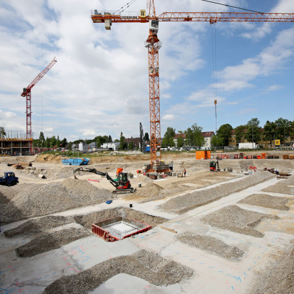 Construction site in Prinz-Eugen-Park, 2017