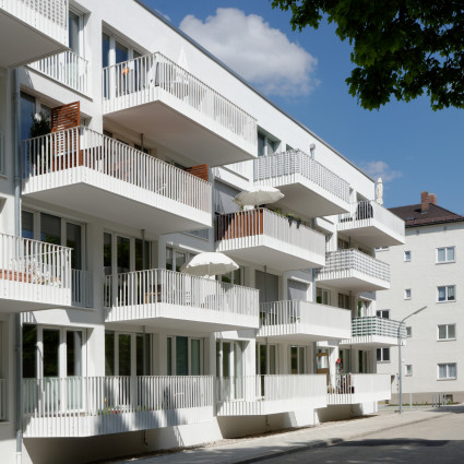 Eines der neuen Passivhäuser der Münchner Wohnen