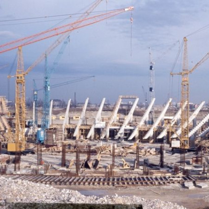 Bauarbeiten am Olympiastadion, 1969