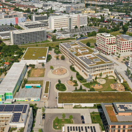 Aerial view of the primary school looking north, 2020