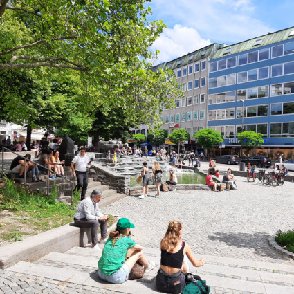 Der Rindermarkt ist beliebter Treffpunkt zu jeder Jahreszeit.