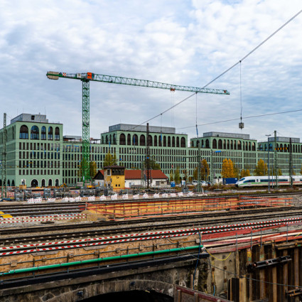 View across the tracks to the My O, 2020