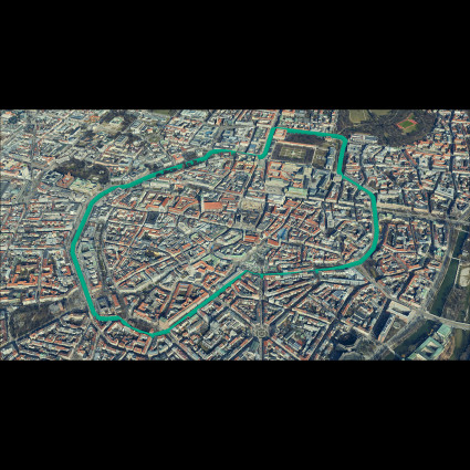 Der komplette Altstadt-Radlring als Skizze