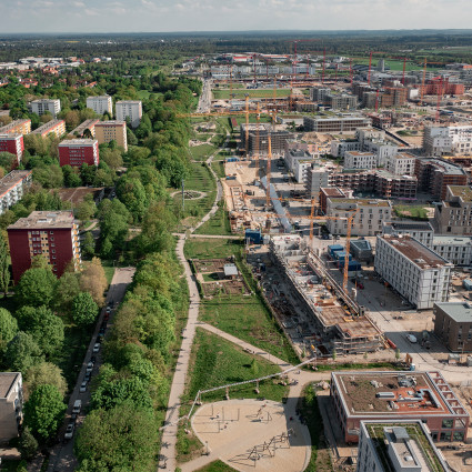 Blick auf das Grünband von Norden