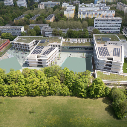 Das Gelände des Campus Strehleranger aus der Vogelperspektive