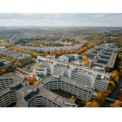 Luftbild auf das Fritz District und das "aer"