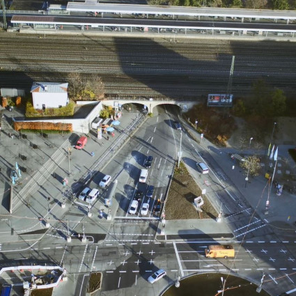 View of the Laimer underpass from above, 2019