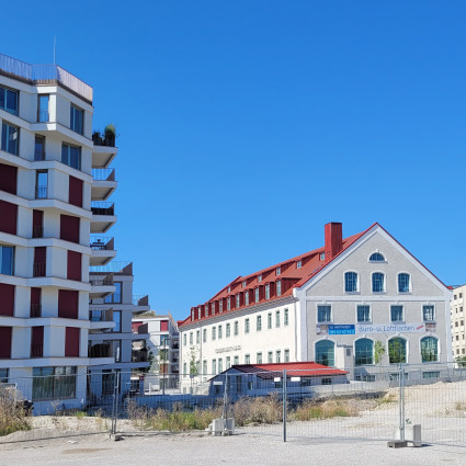 So sieht die Wohnbebauung um die Kuvertfabrik nach dem Bau aus…