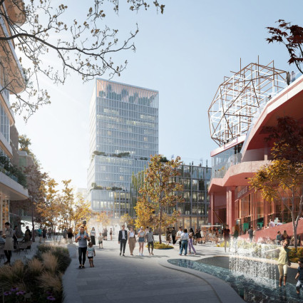 Visualisation: The focus is on a mixed use of working, living and leisure activities.