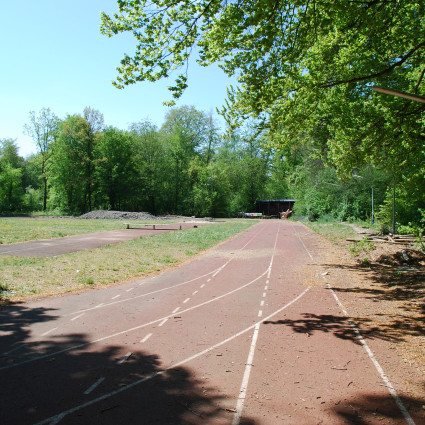 Old running track in the sports park