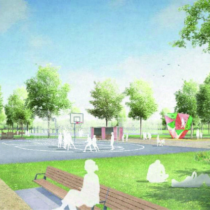 Visualisation of the planned facility for youth sports, games and leisure activities