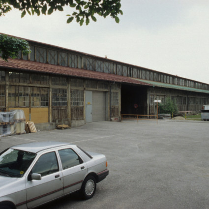 Teile der Schrannenhalle waren auf dem ehemaligen Gaswerk-Gelände in der Dachauer Straße aufgebaut, 1996.