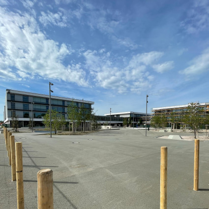 Das Gymnasium ist Teil des Bildungscampus Riem.
