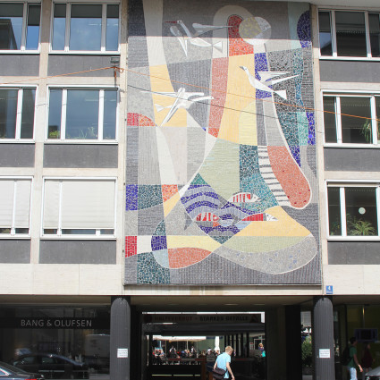 Large mosaic on the facade of Maxburg