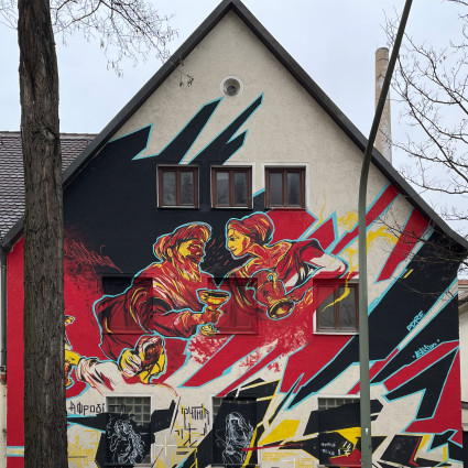 Mural „Lot und seine Tochter“ von Gerald Jegal