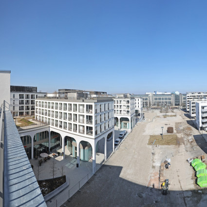 Blick auf die Baustelle am Hanns-Seidel-Platz, 2023