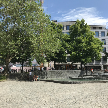 View of Rindermarkt in the direction of Fürstenfelder Strasse, 2021